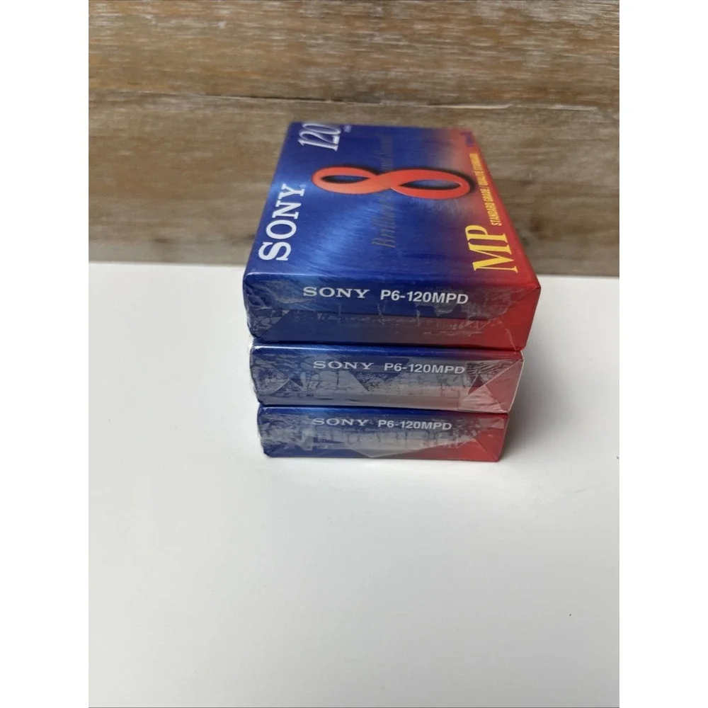 Sony 8mm MP 120 Min Video Cassette Tape P6‑120MP – NEW Sealed – Lot of 3